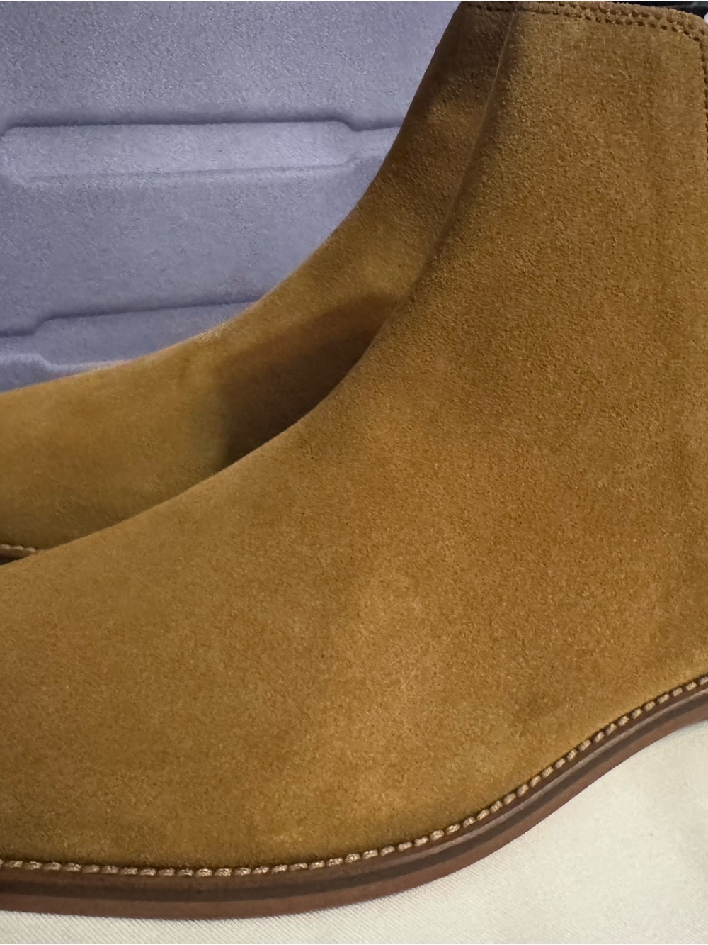 Men's Suede Chelsea Boots in Cognac Tan